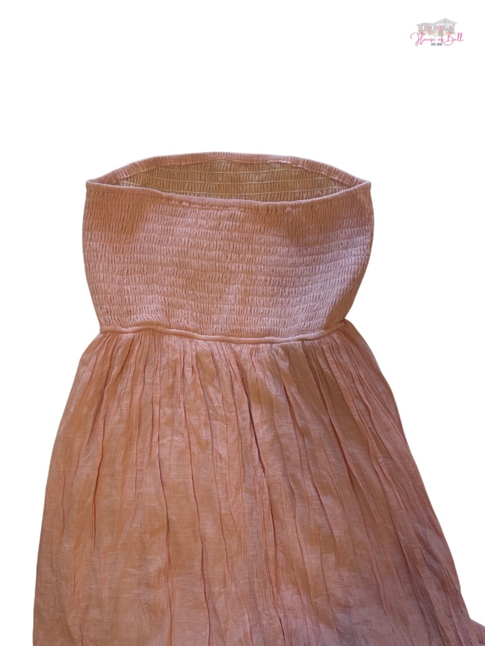 Pink Smocked Tube Top Maxi Dress - Tiered Boho Sundress XL - Picture 2 of 3